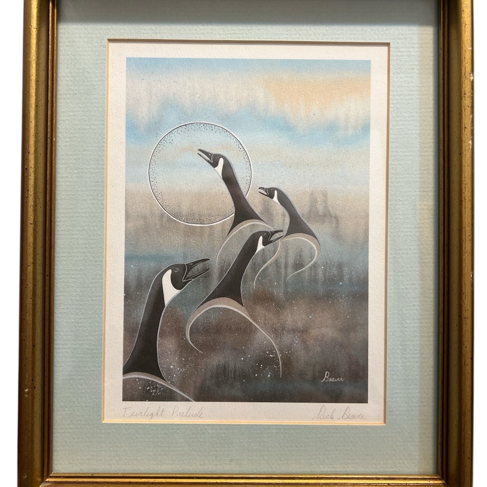 Twilight Prelude Rick Beaver signed framed art card series print 9x11 gold frame